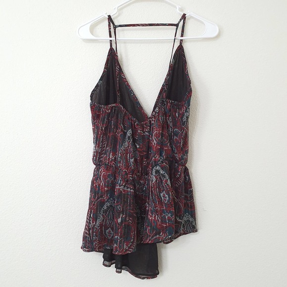 NWT Walter Baker Bronze Paisley Harvi Spaghetti Strap Top Women's Size Small - Picture 5 of 13